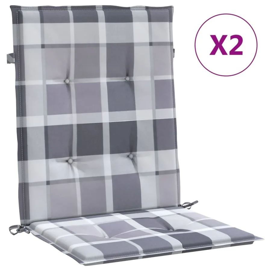 Coussins de chaise de jardin à dossier bas lot de 2 - 2