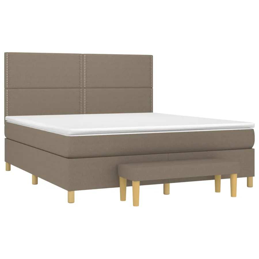 Sommier à lattes de lit avec matelas Taupe 180x200 cm Tissu - 3