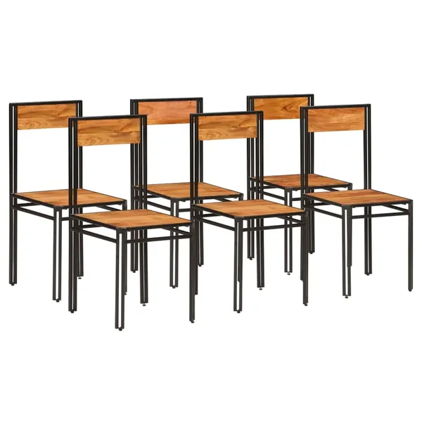 Chaises à manger lot de 6 bois d'acacia massif