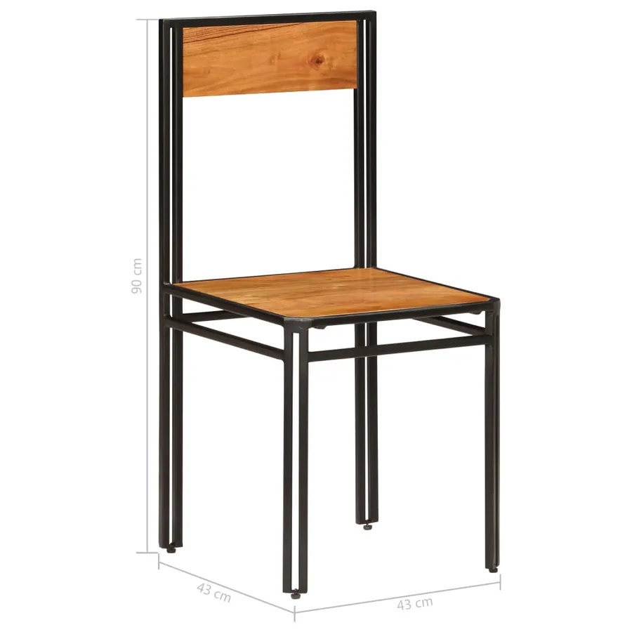 Chaises à manger lot de 6 bois d'acacia massif - 14