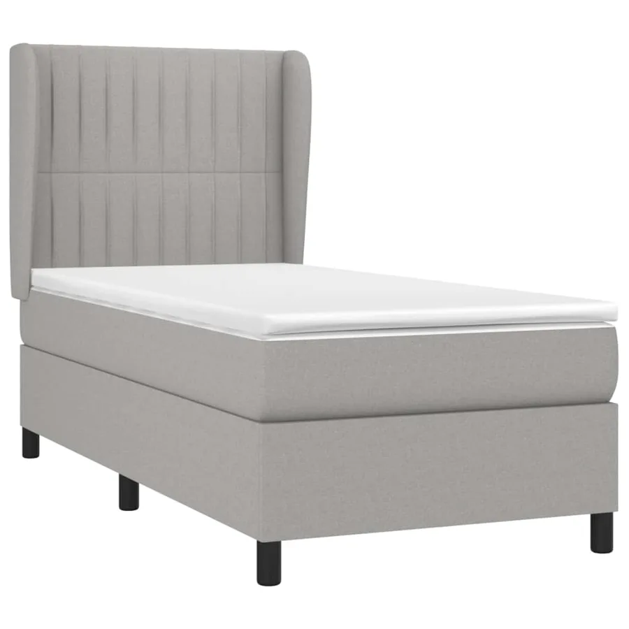 Sommier à lattes de lit avec matelas Gris clair 80x200 cm Tissu - 3