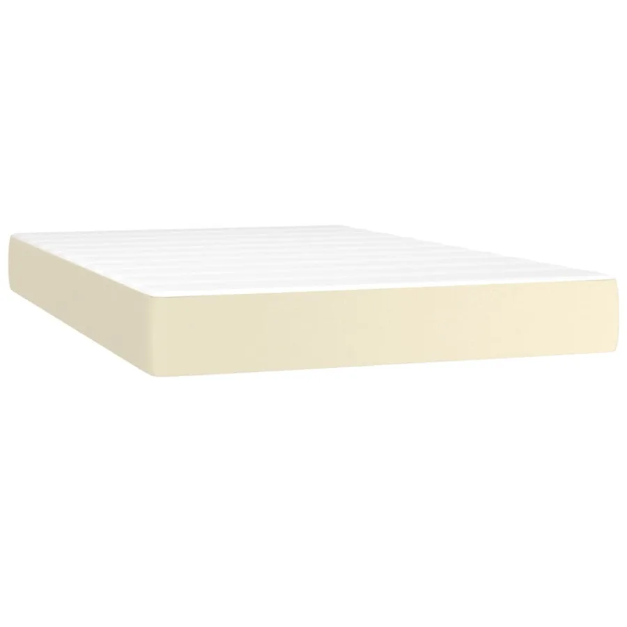 Sommier à lattes de lit avec matelas et LED Crème 120x200 cm - 6