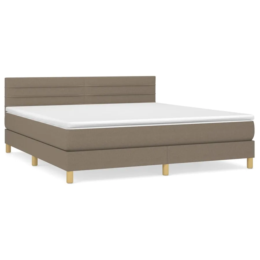 Sommier à lattes de lit avec matelas Taupe 180x200 cm Tissu - 2
