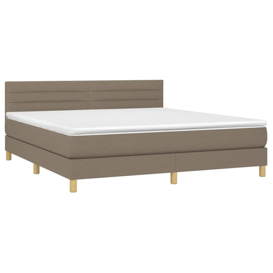 Sommier à lattes de lit avec matelas Taupe 180x200 cm Tissu - 3