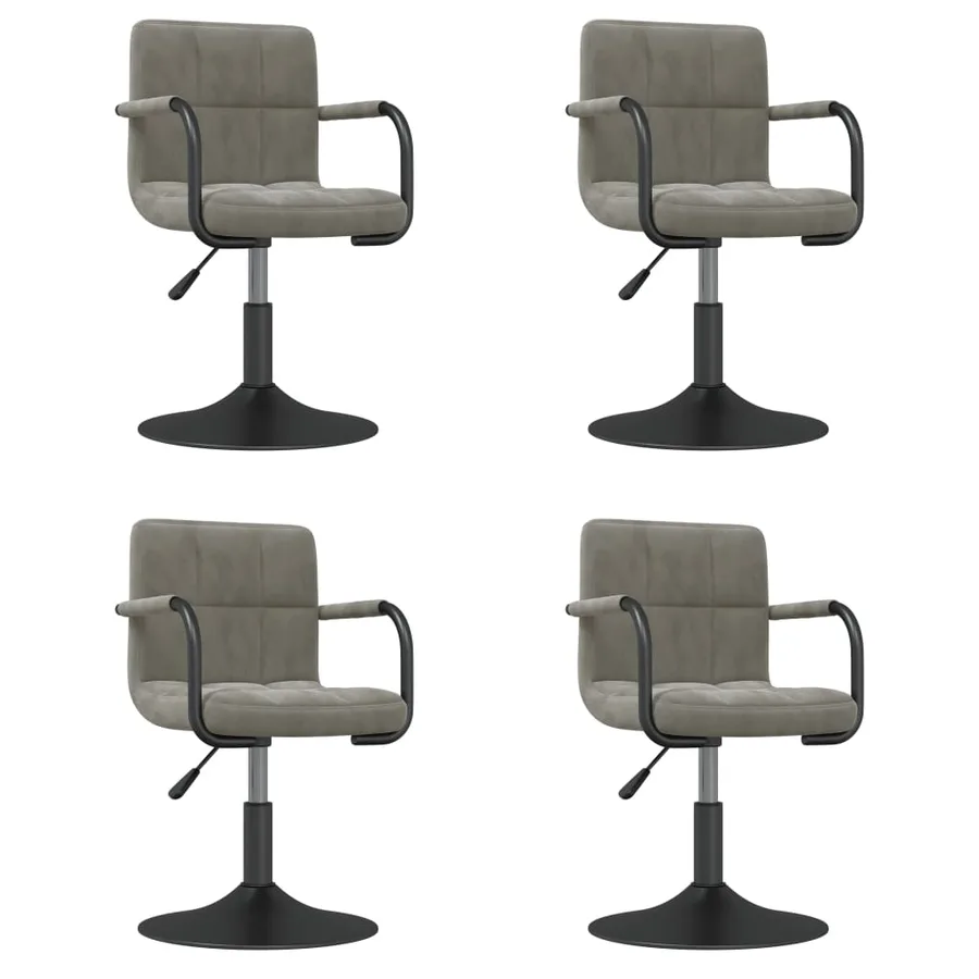 Chaises pivotantes à manger lot de 4 gris clair velours - 2