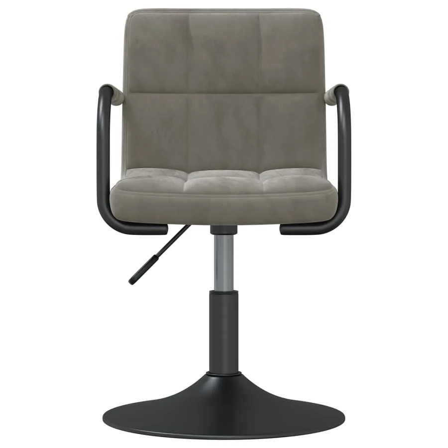 Chaises pivotantes à manger lot de 4 gris clair velours - 4