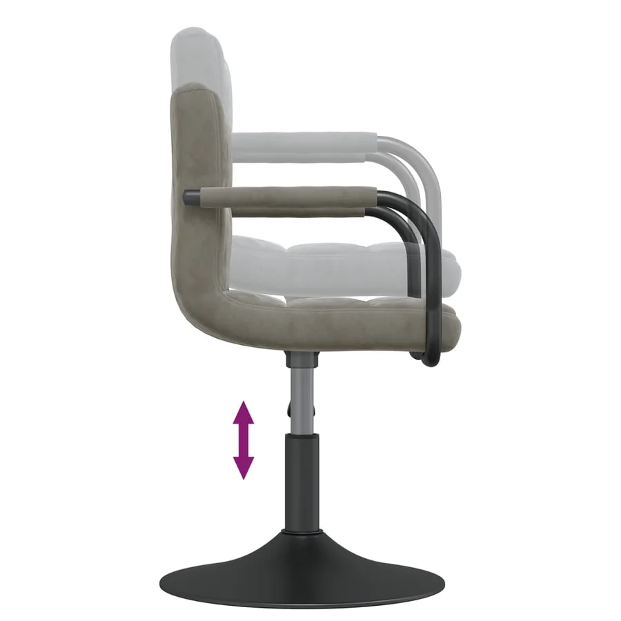Chaises pivotantes à manger lot de 4 gris clair velours - 7
