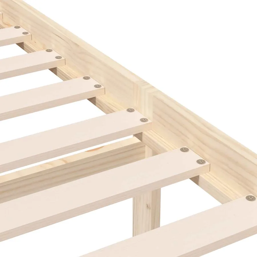 Cadre de lit sans matelas bois massif - 7