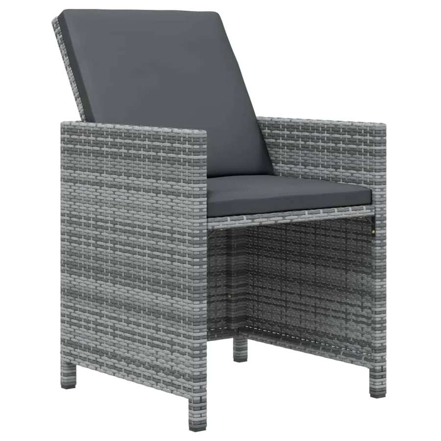 Ensemble à manger de jardin coussins 21 pcs Gris Résine tressée - 5