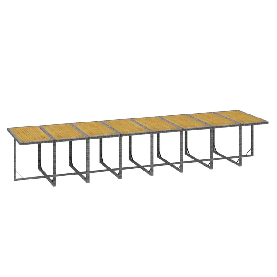Ensemble à manger de jardin coussins 21 pcs Gris Résine tressée - 7
