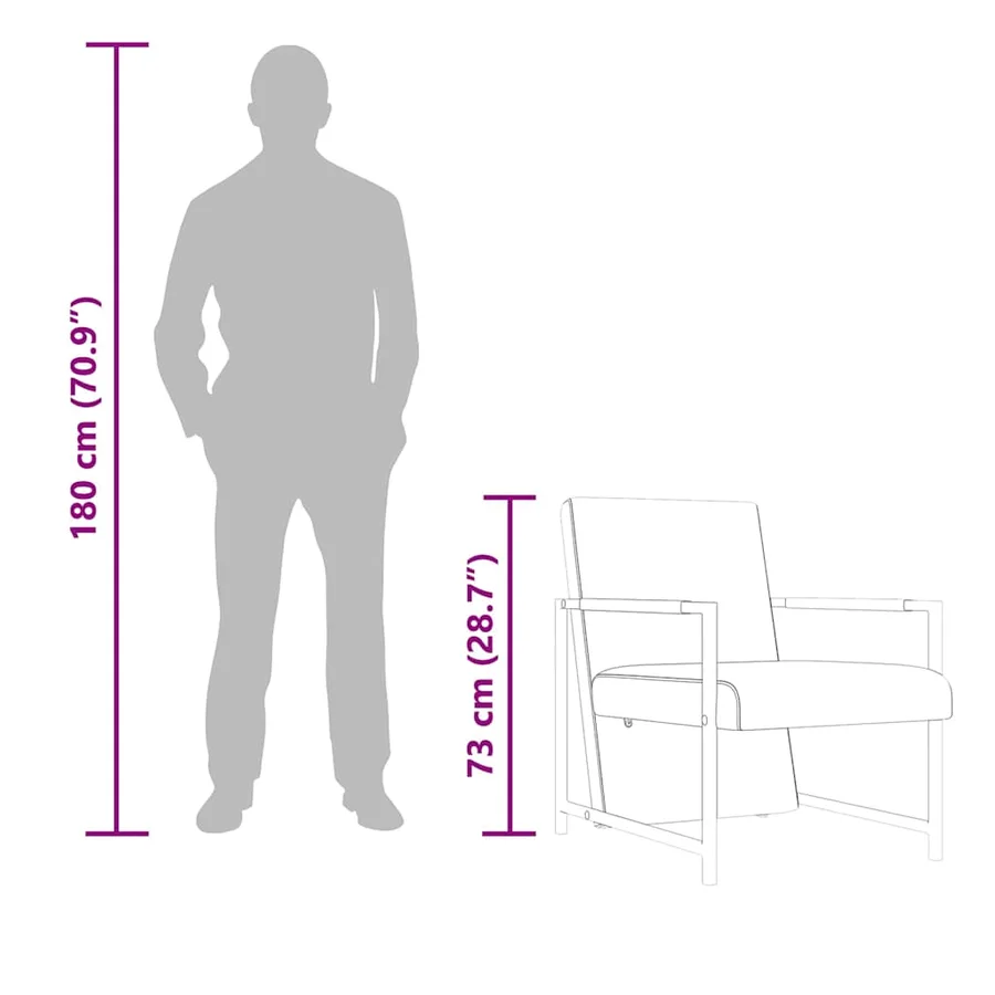 Fauteuil avec pieds chromés Noir Similicuir - 7