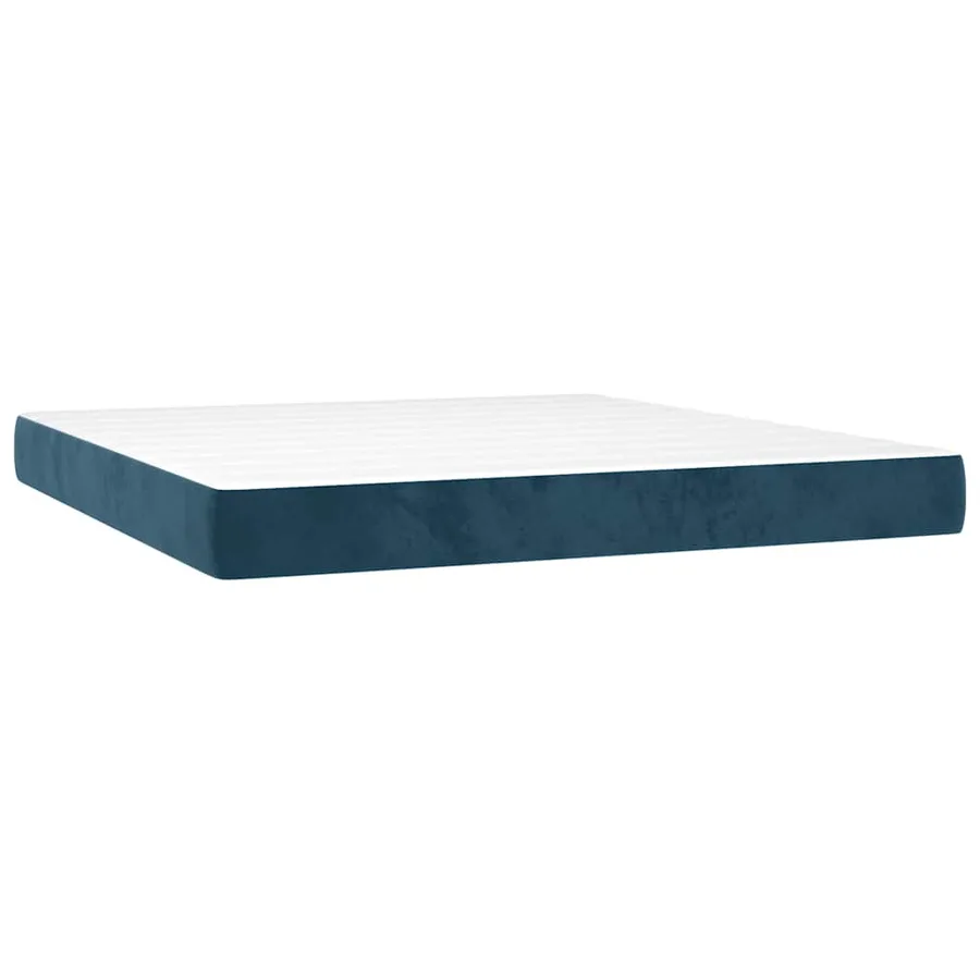 Sommier à lattes de lit matelas et LED Bleu foncé 160x200 cm - 6