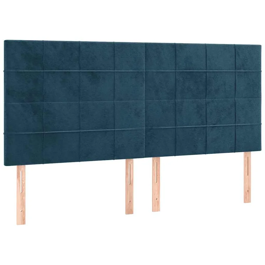 Sommier à lattes de lit matelas et LED Bleu foncé 160x200 cm - 7