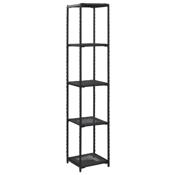 Étagère de rangement Noir 30x30x150 cm Résine tressée