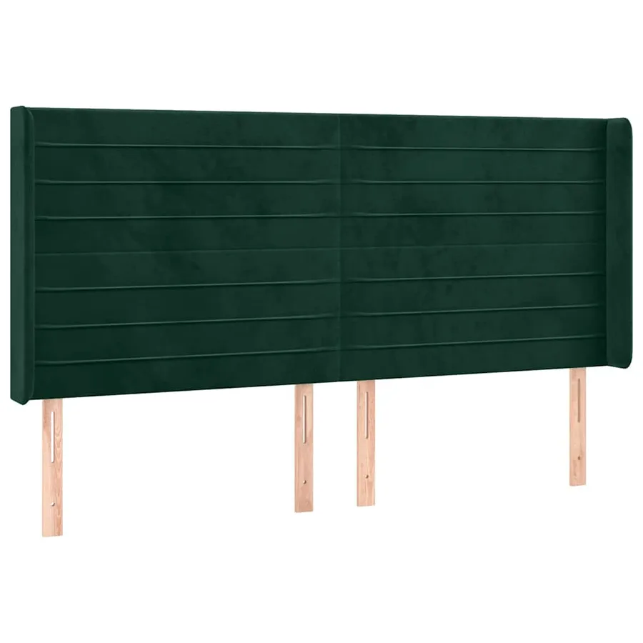 Tête de lit à LED Vert foncé 203x16x118/128 cm Velours - 3