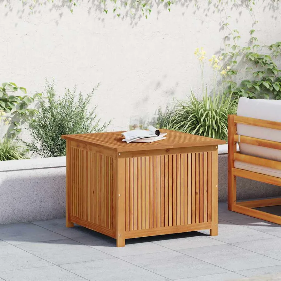 Boîte de rangement de jardin 75x75x58 cm bois massif d'acacia
