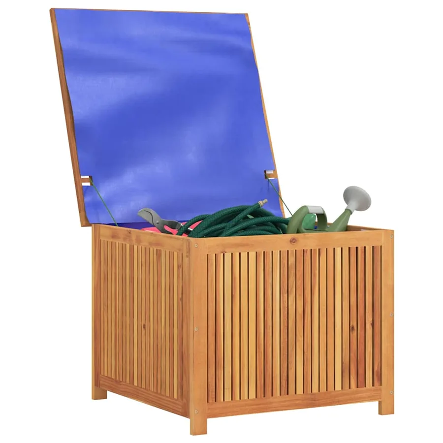 Boîte de rangement de jardin 75x75x58 cm bois massif d'acacia - 6