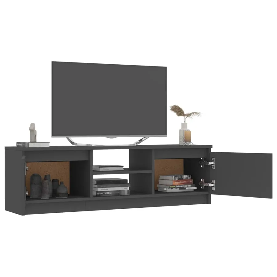 Meuble TV Gris 120x30x35,5 cm Bois d'ingénierie - 4