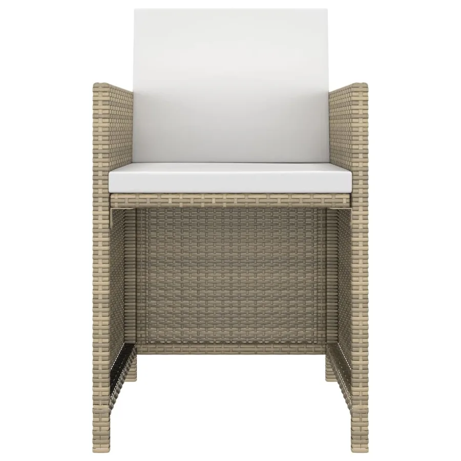 Ensemble à manger de jardin et coussins 5 pcs Poly rotin Beige - 4