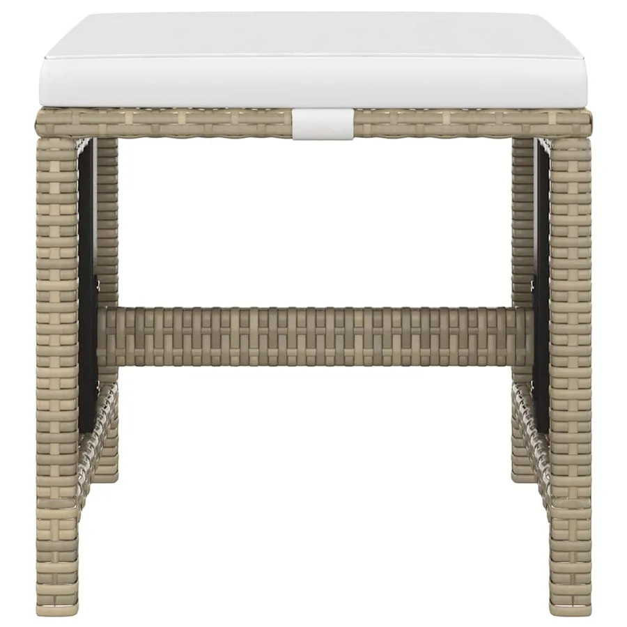 Ensemble à manger de jardin et coussins 5 pcs Poly rotin Beige - 8