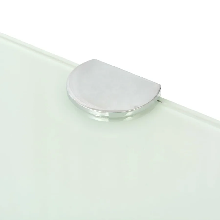 Étagère de coin avec supports chromés Verre Blanc 45 x 45 cm - 4