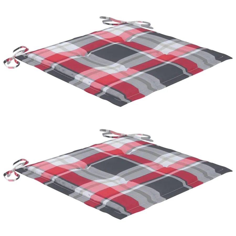 Chaises de jardin avec coussins lot de 2 Teck solide et acier - 7