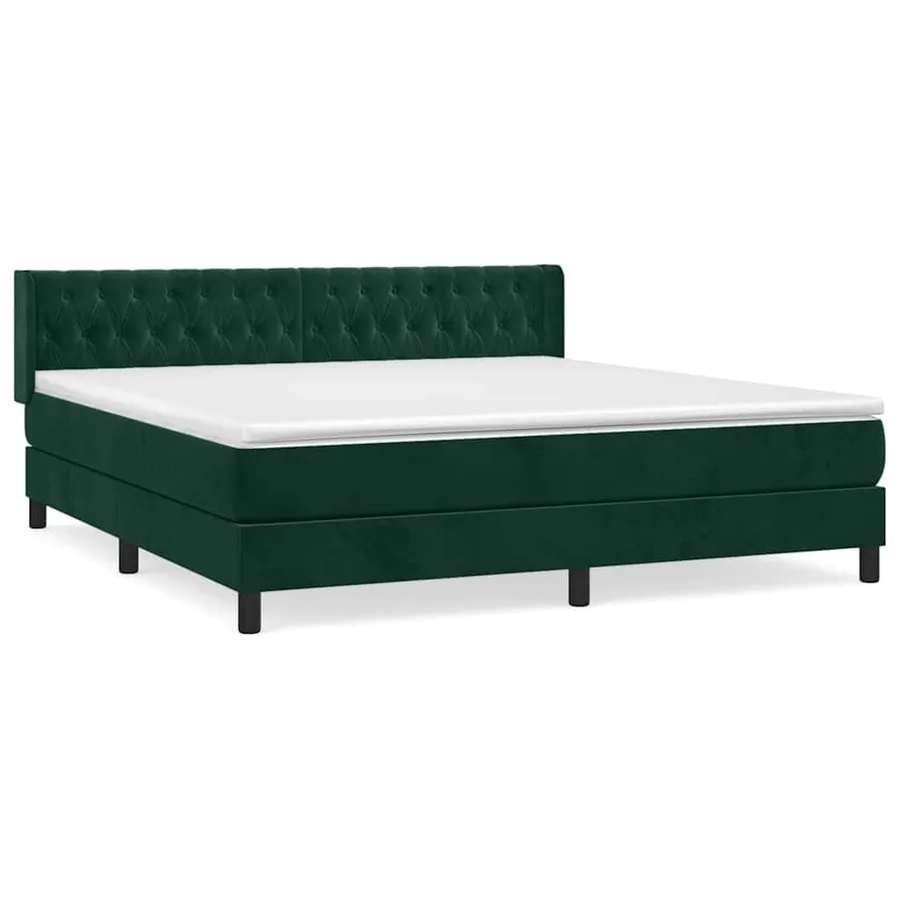 Sommier à lattes de lit et matelas Vert foncé 160x200cm Velours - 2
