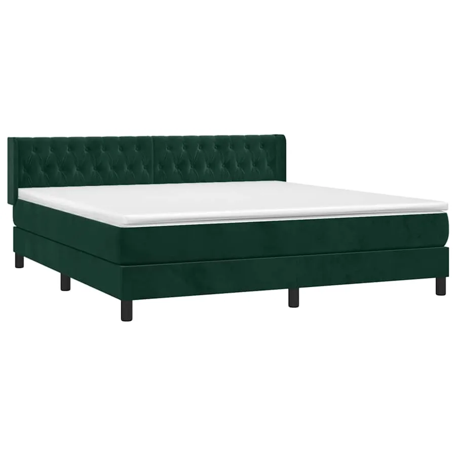 Sommier à lattes de lit et matelas Vert foncé 160x200cm Velours - 3