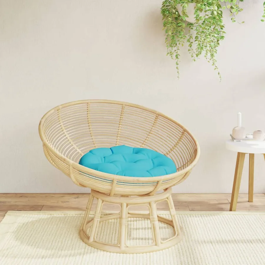 Coussin rond turquoise Ø 60 x11 cm tissu oxford