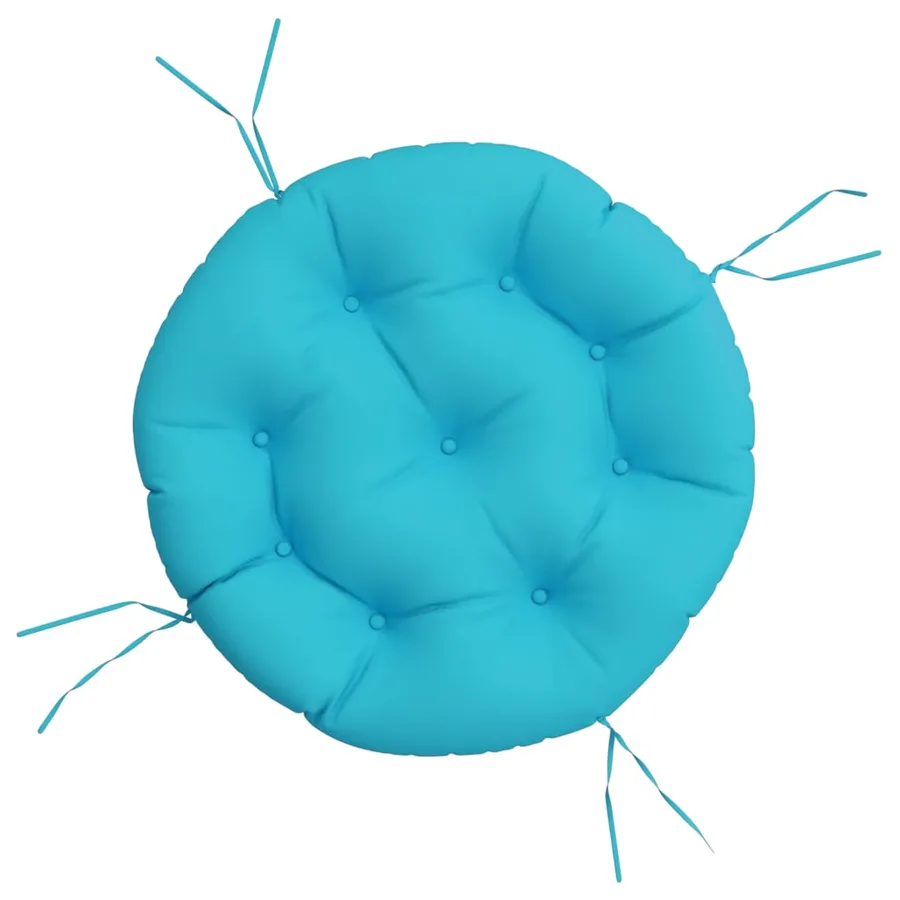 Coussin rond turquoise Ø 60 x11 cm tissu oxford - 2