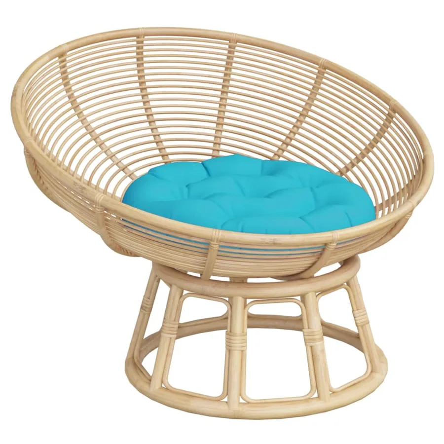Coussin rond turquoise Ø 60 x11 cm tissu oxford - 3