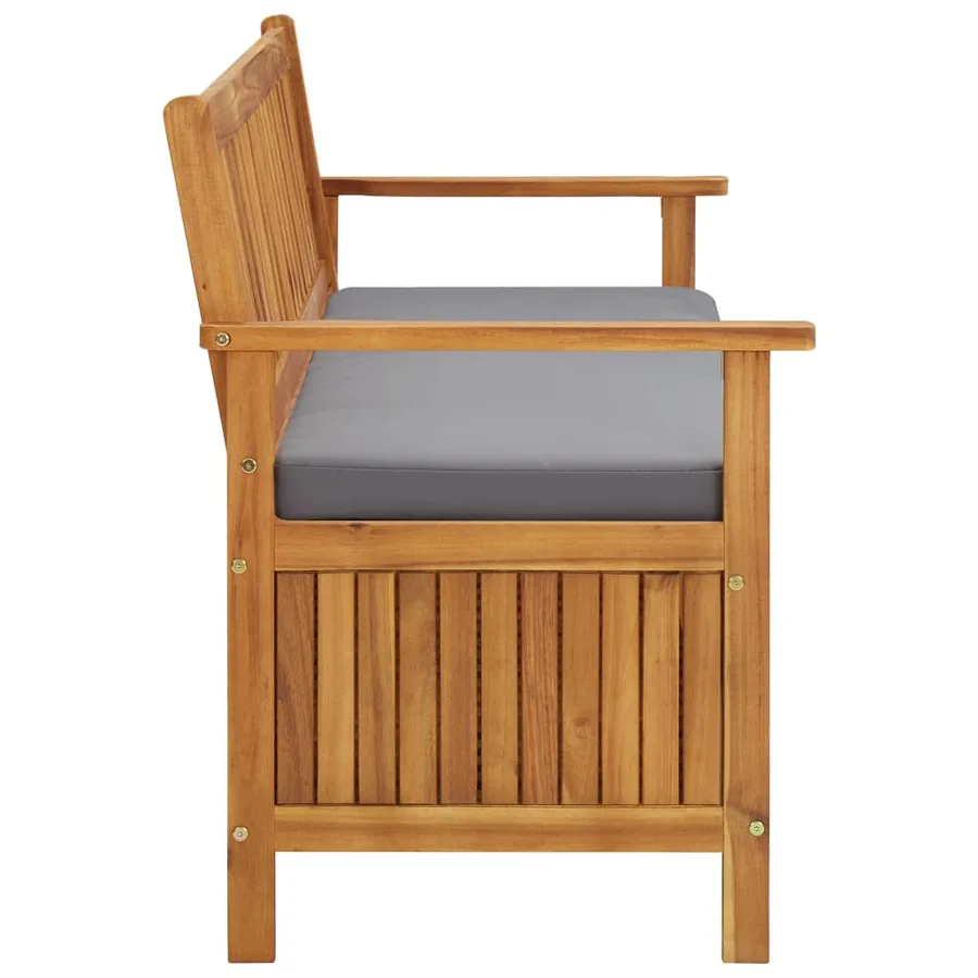 Banc de rangement de jardin avec coussin 148 cm Bois d'acacia - 3