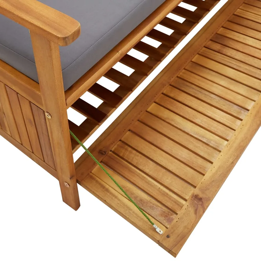 Banc de rangement de jardin avec coussin 148 cm Bois d'acacia - 8