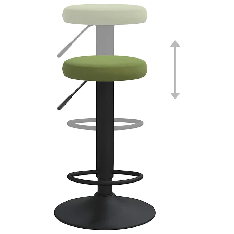 Tabourets de bar lot de 2 vert clair velours - 6