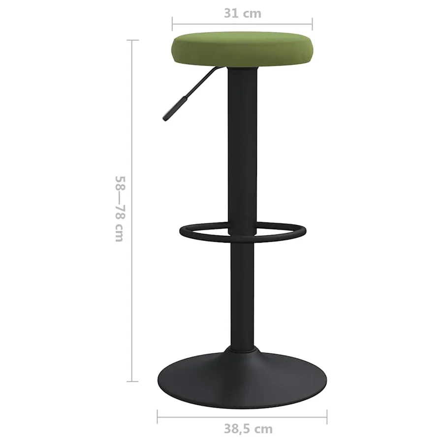 Tabourets de bar lot de 2 vert clair velours - 8