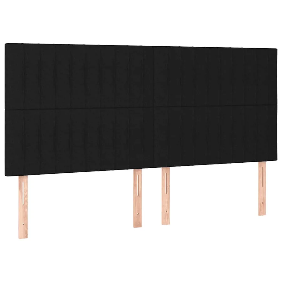 Sommier à lattes de lit avec matelas Noir 200x200 cm Tissu - 5