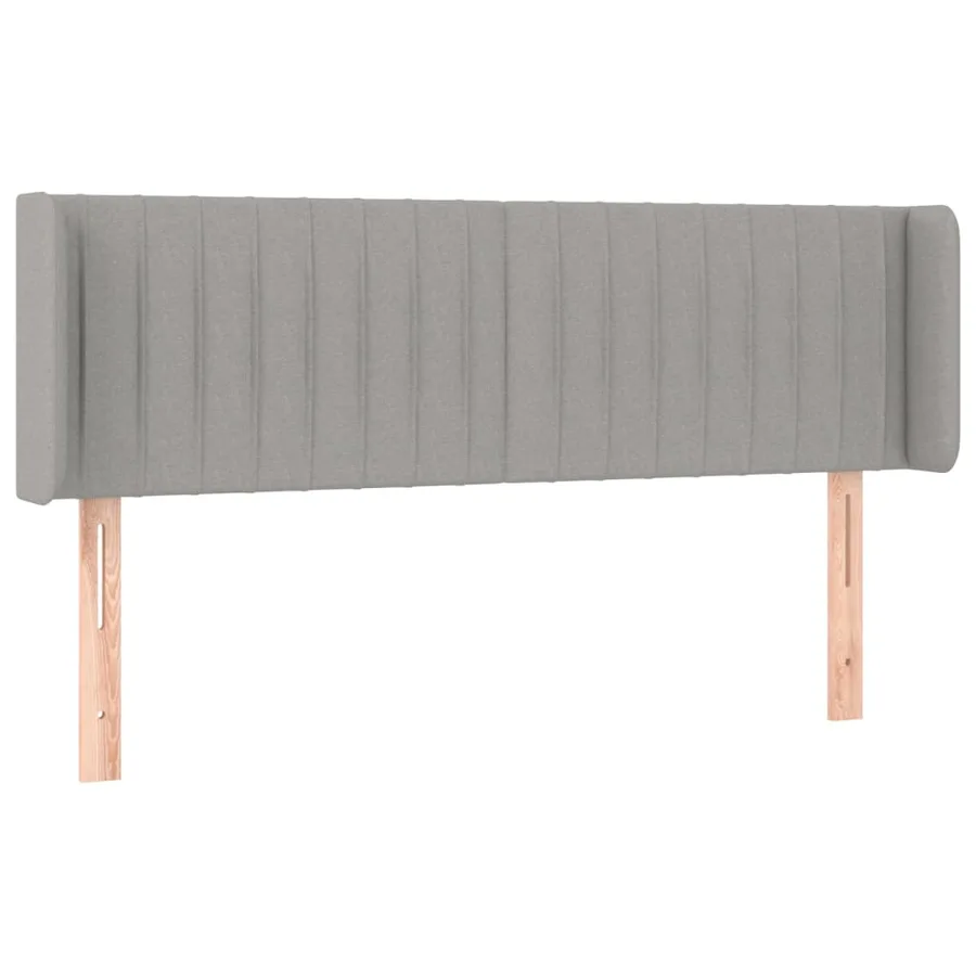 Tête de lit avec oreilles Gris clair 147x16x78/88 cm Tissu - 2