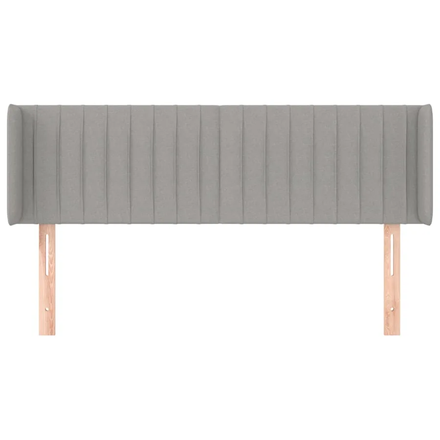 Tête de lit avec oreilles Gris clair 147x16x78/88 cm Tissu - 3