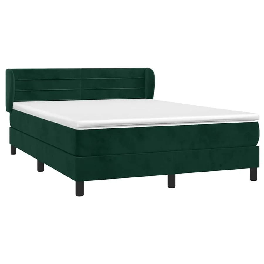 Sommier à lattes de lit et matelas Vert foncé 140x190cm Velours - 3