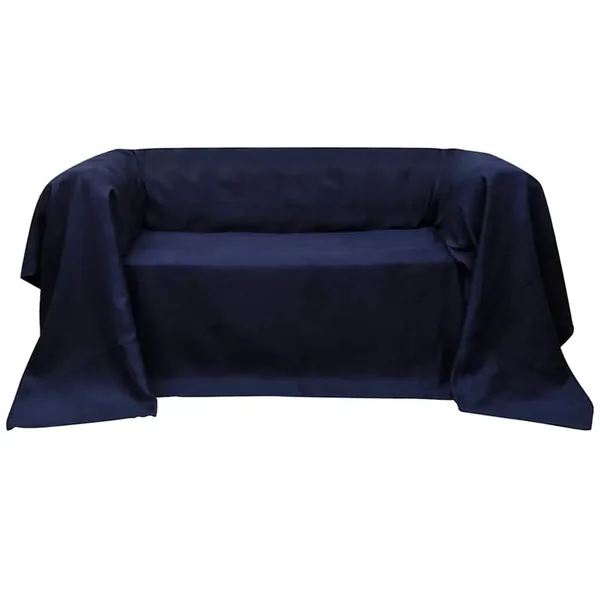 Housse de canapé Micro-suède Bleu marine 210x280 cm