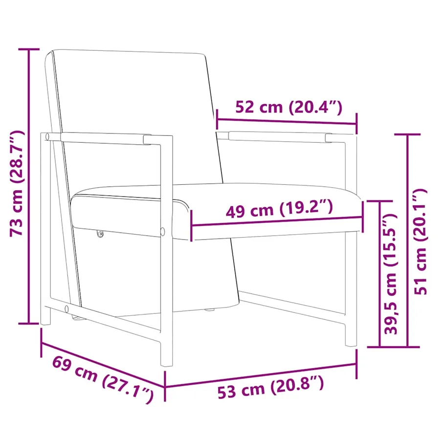 Fauteuils lot de 2 avec cadre chromé noir similicuir - 7