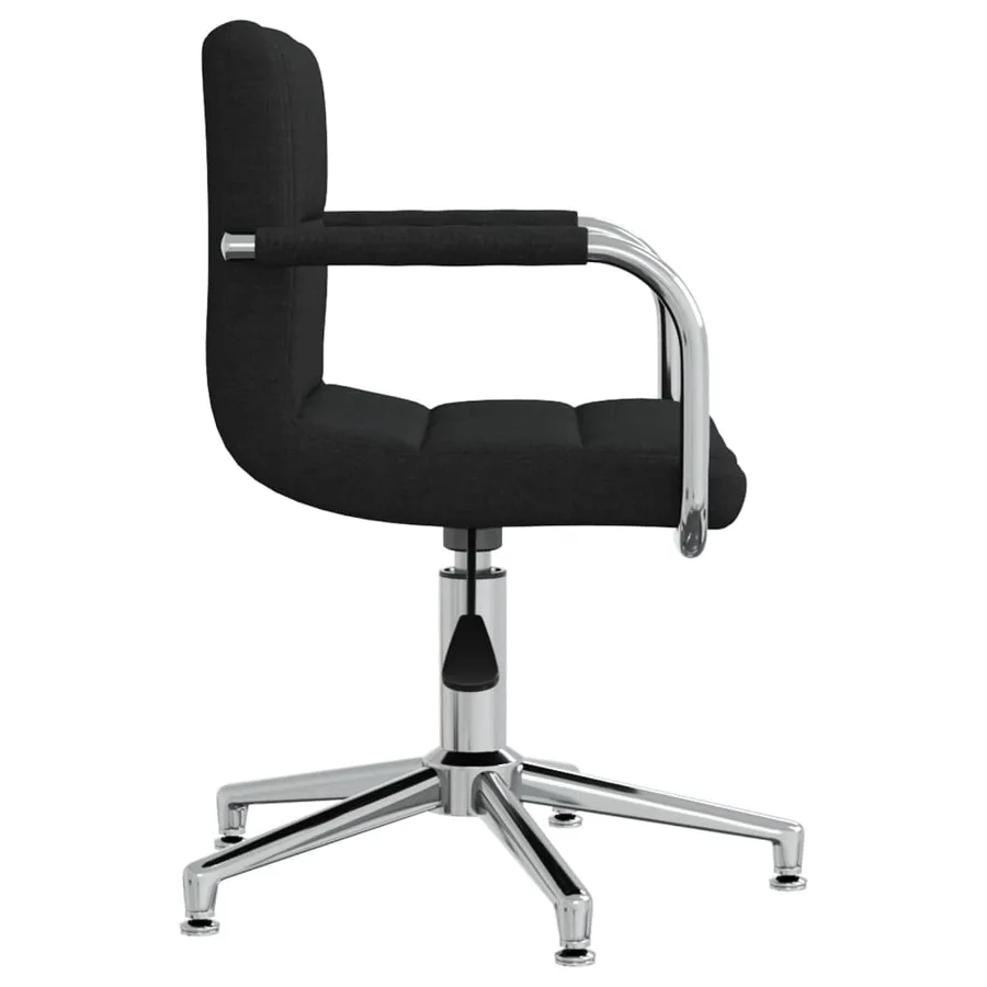 Chaise pivotante de salle à manger Noir Tissu - 3
