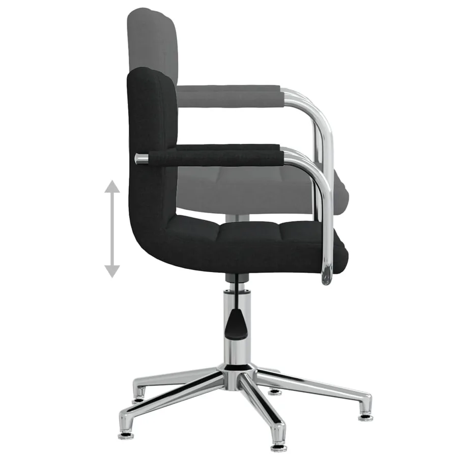 Chaise pivotante de salle à manger Noir Tissu - 5