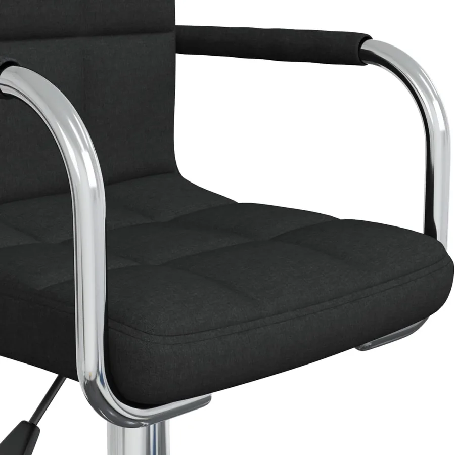 Chaise pivotante de salle à manger Noir Tissu - 6