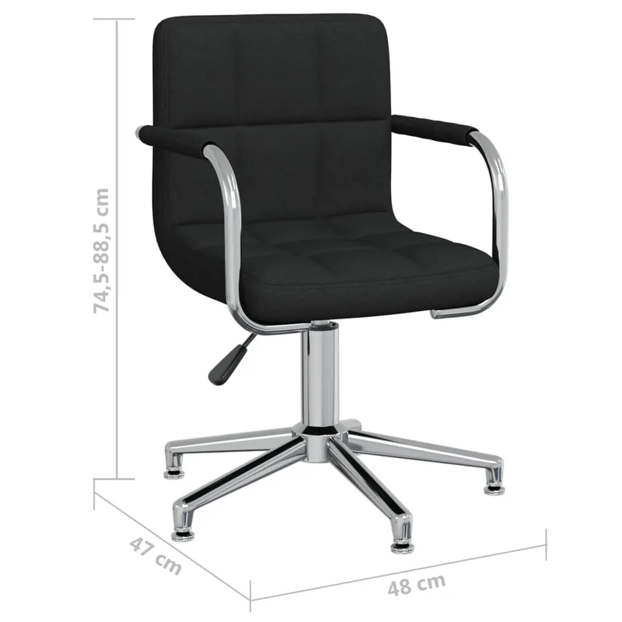 Chaise pivotante de salle à manger Noir Tissu - 8