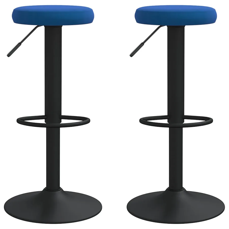 Tabourets de bar lot de 2 bleu velours - 2