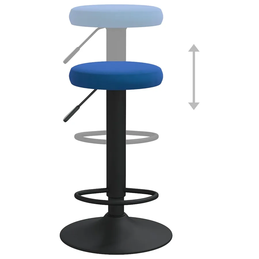 Tabourets de bar lot de 2 bleu velours - 6
