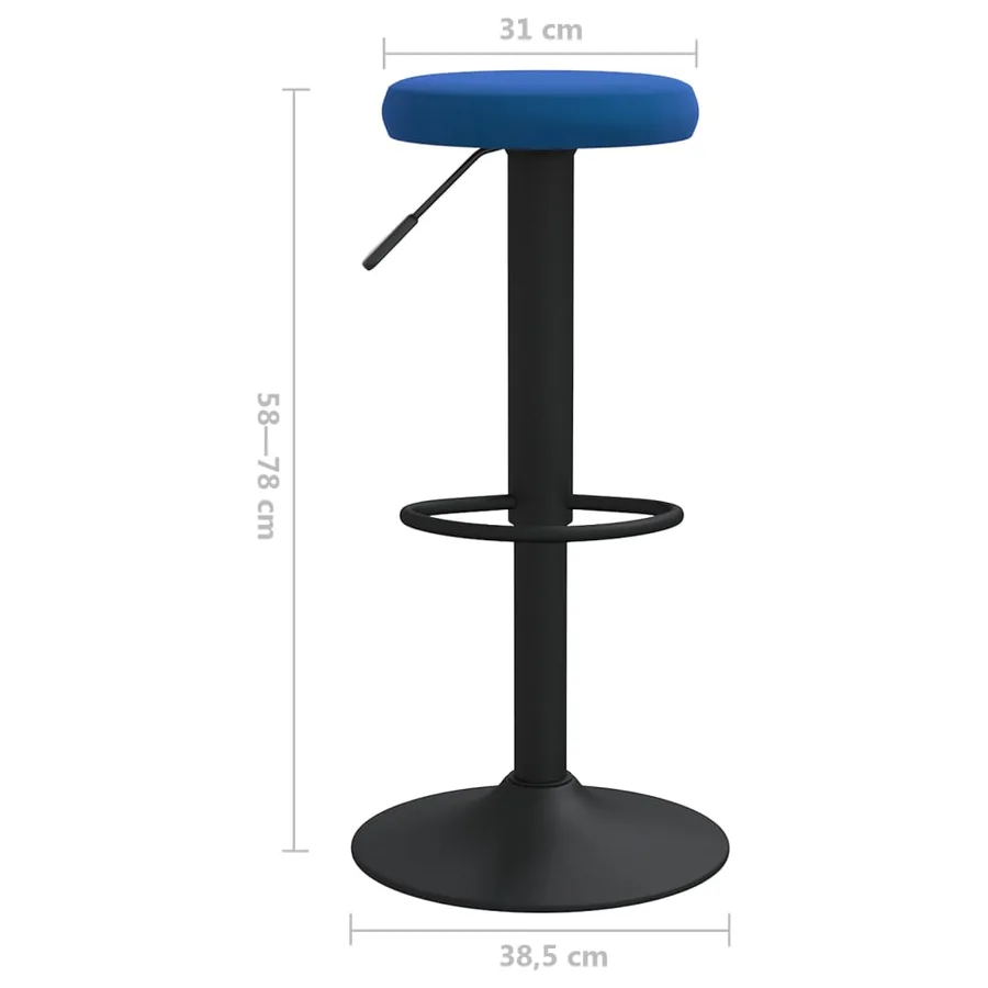 Tabourets de bar lot de 2 bleu velours - 8