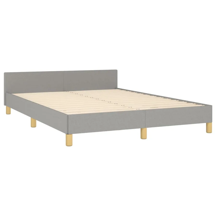 Cadre de lit sans matelas gris clair 140x190 cm tissu - 5