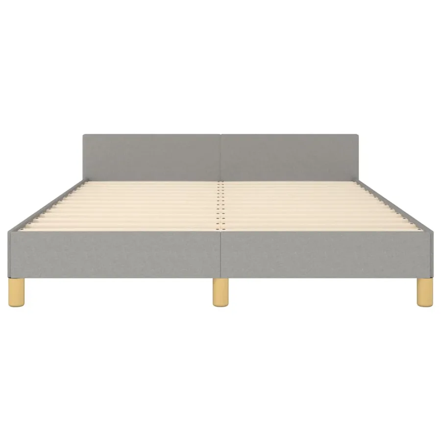 Cadre de lit sans matelas gris clair 140x190 cm tissu - 6